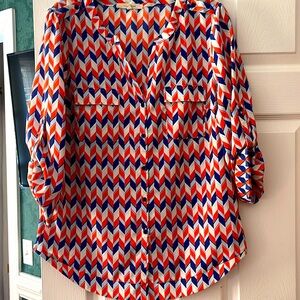 41 Hawthorne size m chevron orange blue.